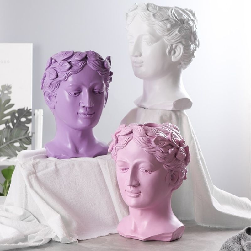 Statue Tête Grecque Blanche — Collection Prestige