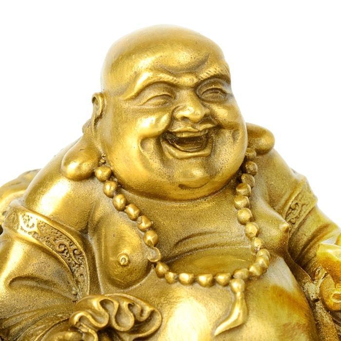 Statue Bouddha Rieur d'Or — Édition Luxe