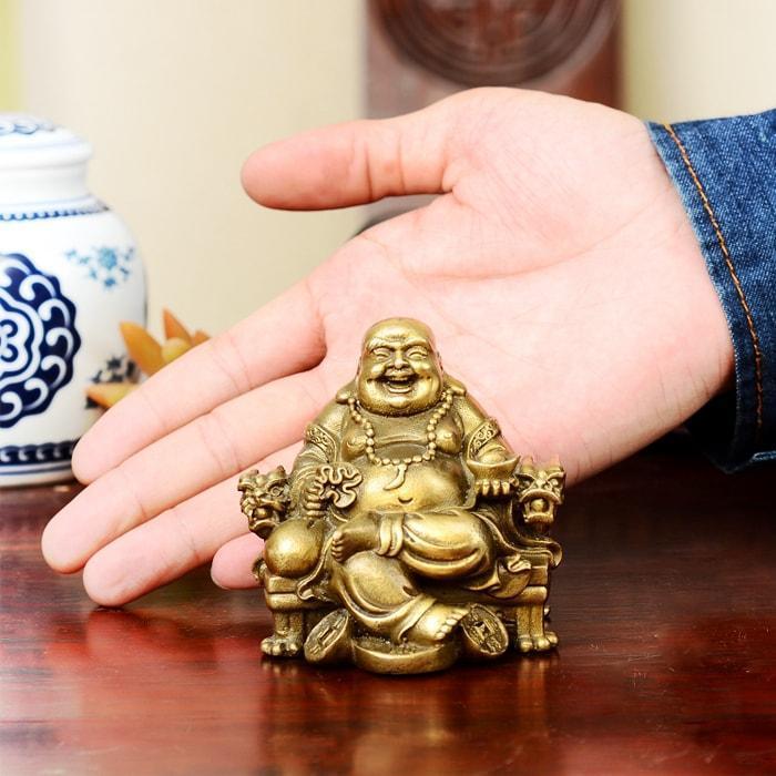 Statue Bouddha Rieur d'Or — Édition Luxe