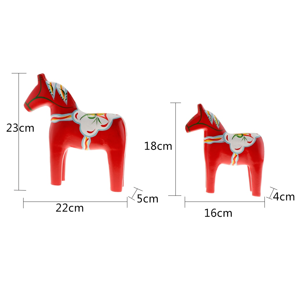 Statue Cheval en Bois Massif Rouge - Édition Prestige