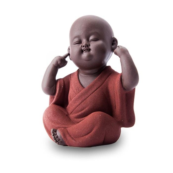 Statue Bouddha Moine Marron - Édition ZenCraft