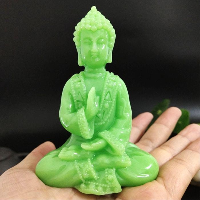 Statue Bouddha Jade Vert — Édition Signature
