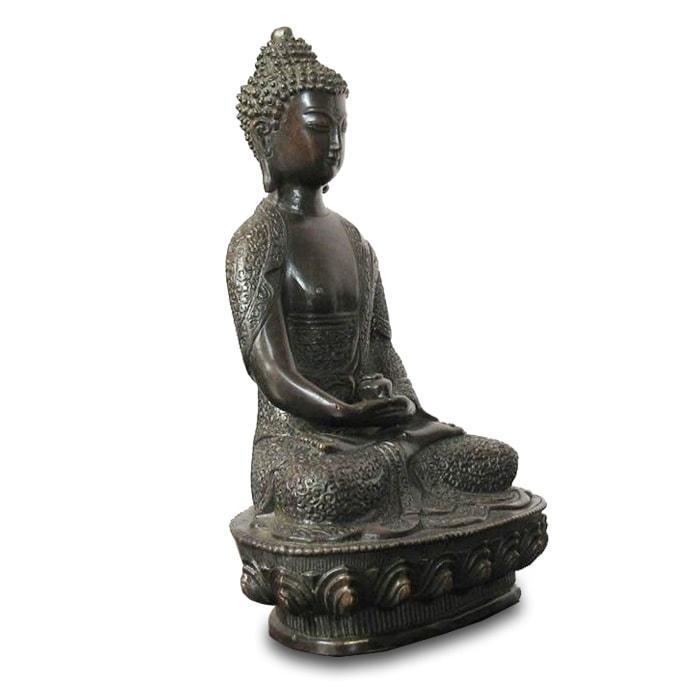 Statue Bouddha Moine en Métal — Édition Signature