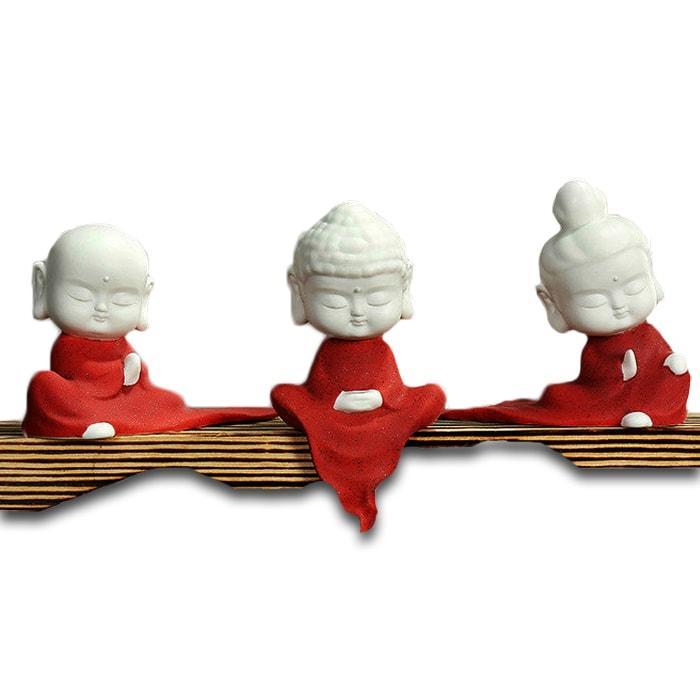 Statue Bouddha Moine Rouge – Édition Prestige