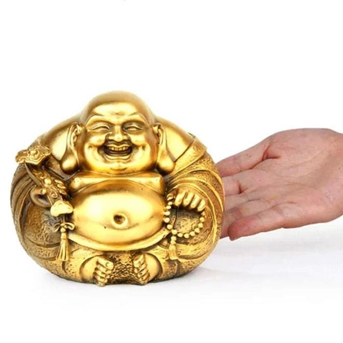 Statue Bouddha Rieur en Laiton – Édition Signature