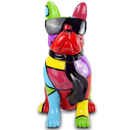 statue-bouledogue-multicolore