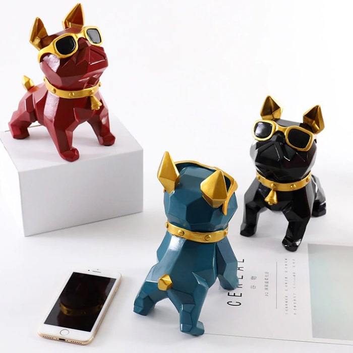 Statue Bouledogue Coloré — Édition Signature