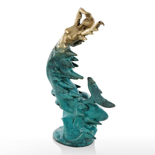 statue-bronze-sirene-elegante