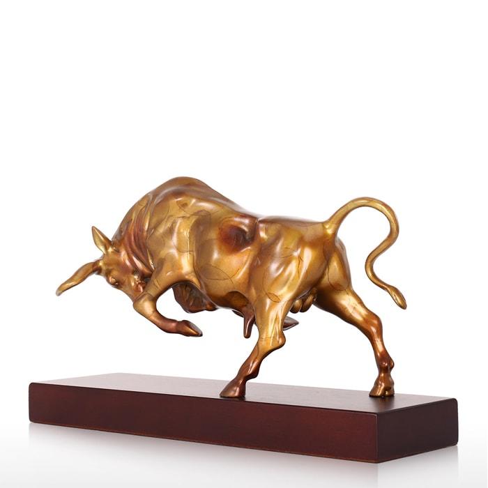 Taureau Enragé: Statue en Bronze