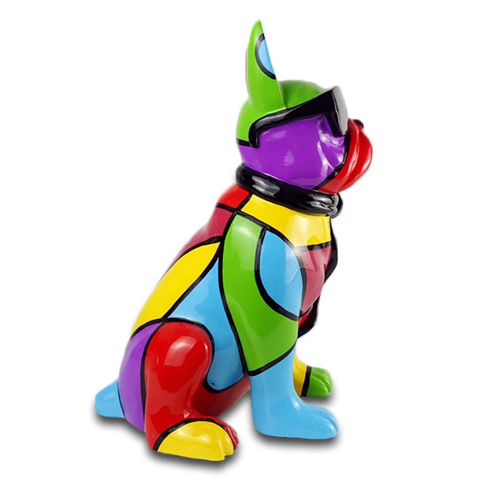 Statue Bouledogue Multicolore – Édition Signature