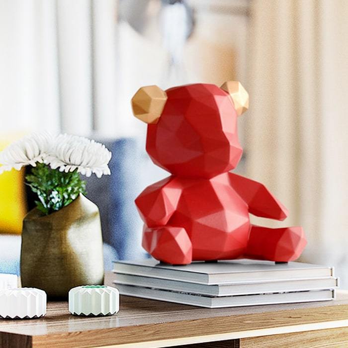 Statue Origami Bébé Ours — Édition Signature
