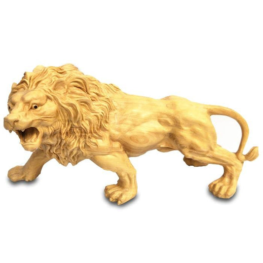 statue-lion-en-bois