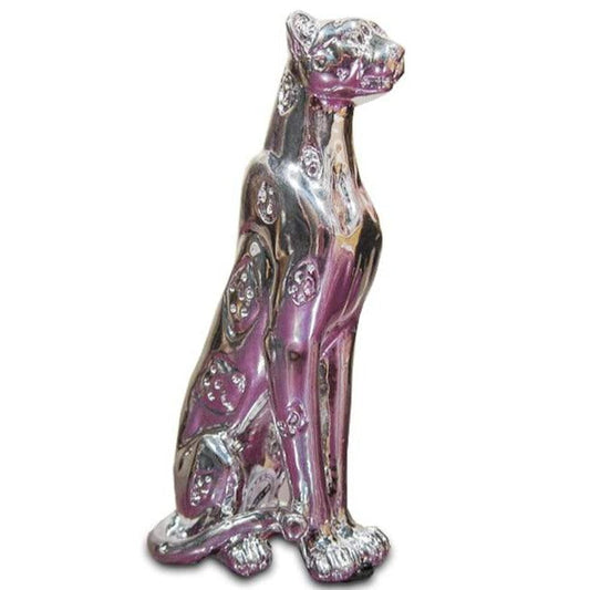 statue-panthere-assise-argent