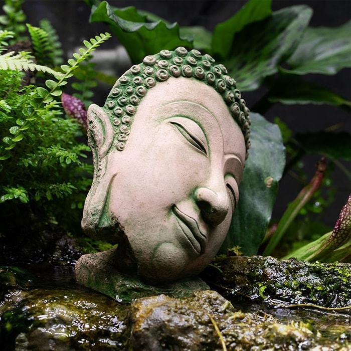 Statue Bouddha Tête en Pierre – Collection Prestige