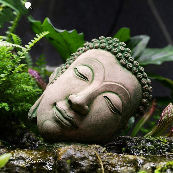Statue Bouddha Tête en Pierre – Collection Prestige