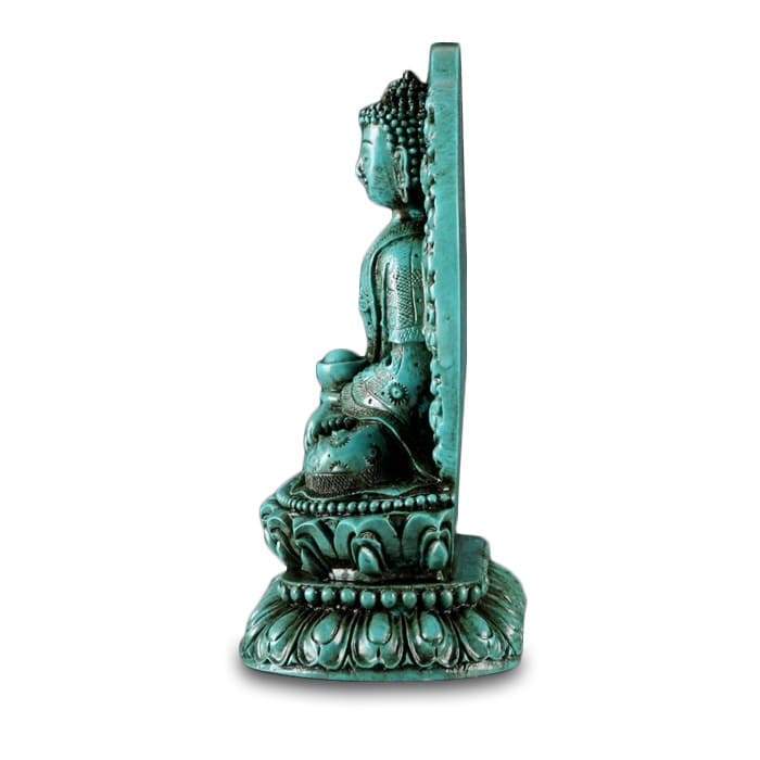 Statue Bouddha Moine Turquoise - Édition Signature